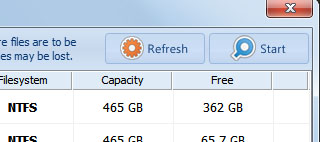 undelete 360 Running the Search
