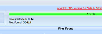undelete 360 Running the Search